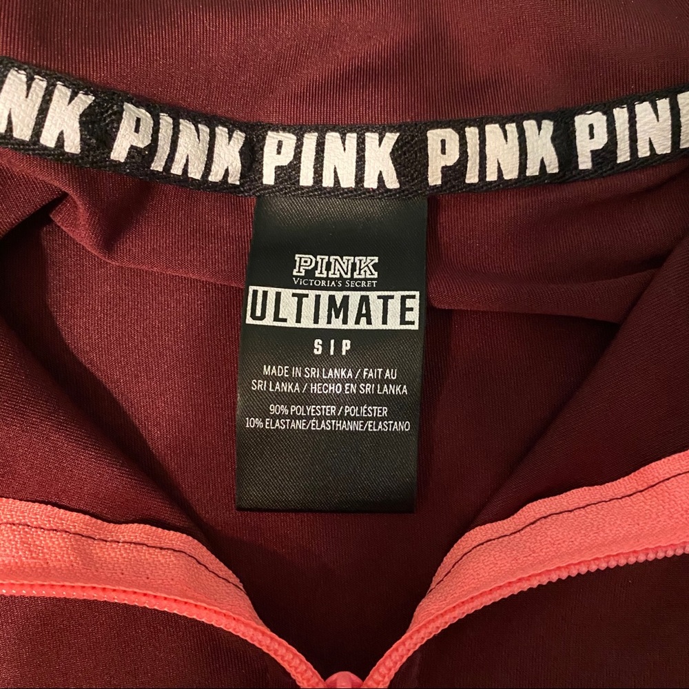 PINK Maroon Exercise Quarterzip - Picture 4 of 5